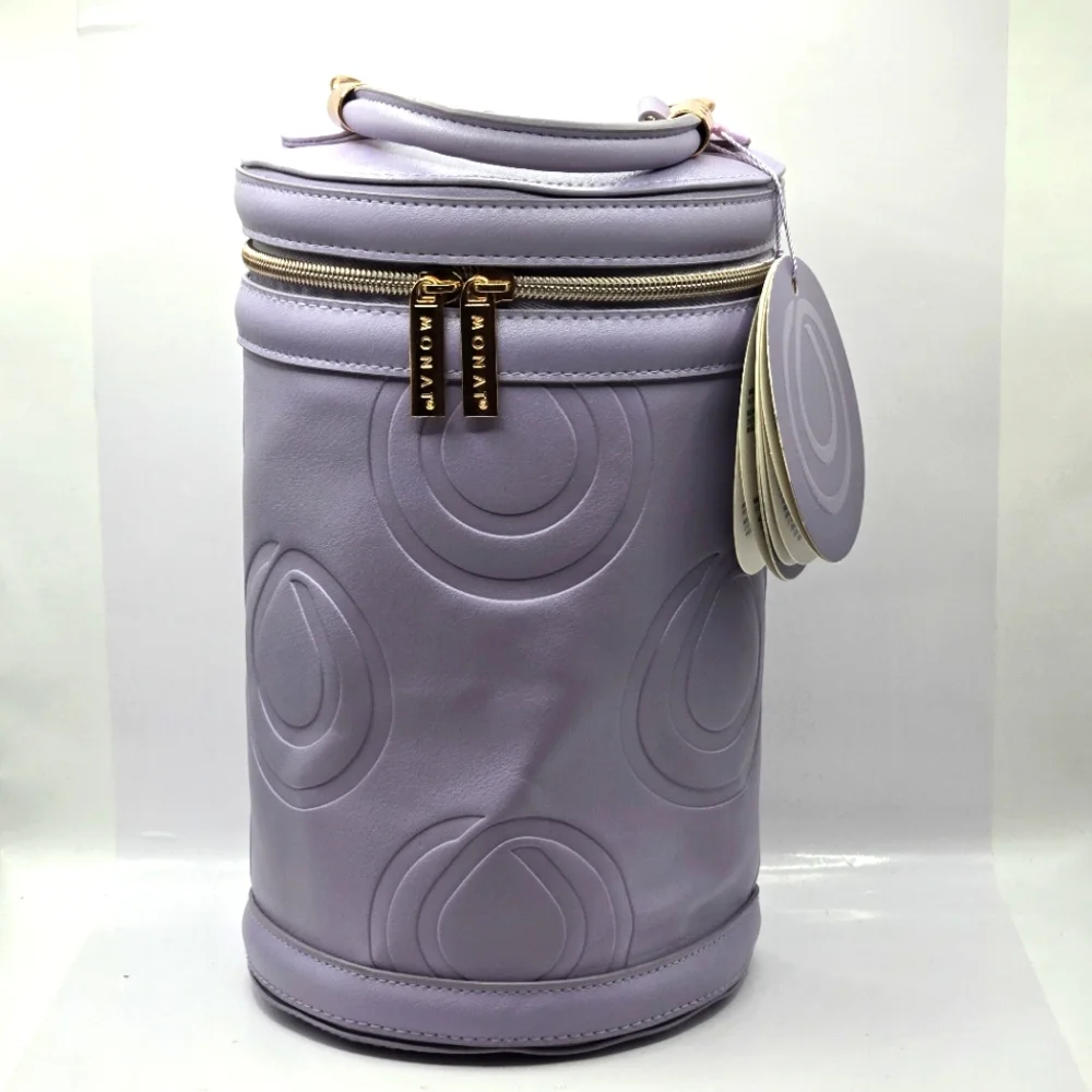 New Monat Purple Travel Case with Tags-Stylish & Portable for On-The-Go Storage